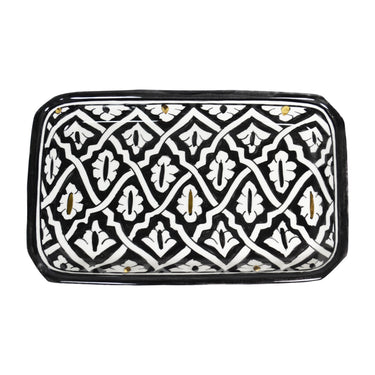 GRAND PLATEAU RECT FASSIA  NOIR GOLD (6901369405482)