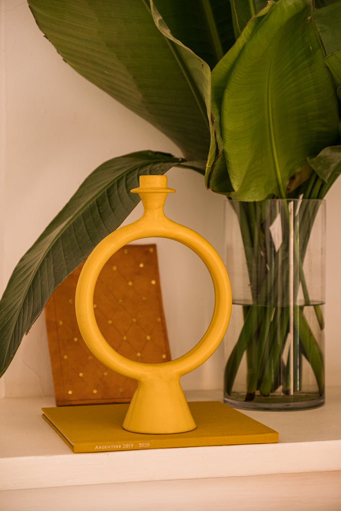 BOUGEOIR TADELAKT ANNEAU JAUNE (1565324673047)