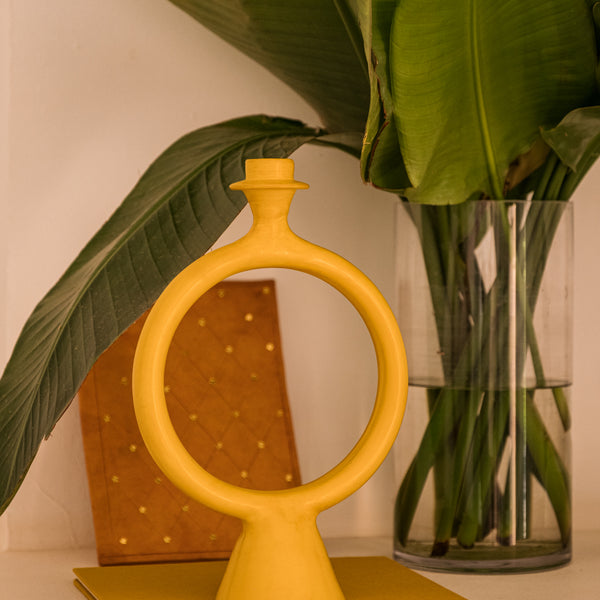 BOUGEOIR TADELAKT ANNEAU JAUNE (1565324673047)