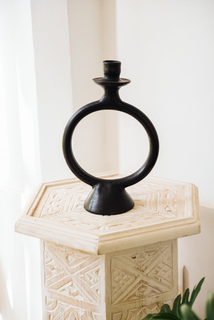 BOUGEOIR TADELAKT ANNEAU NOIR (1565325885463)