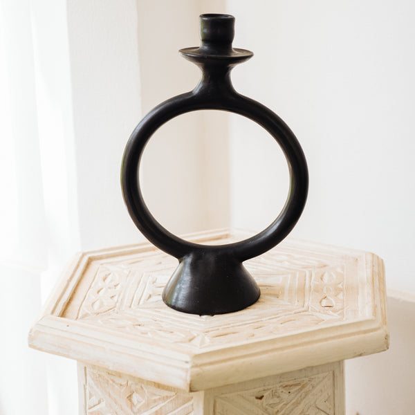 BOUGEOIR TADELAKT ANNEAU NOIR (1565325885463)