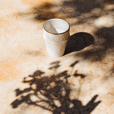 2 TASSES BELDI MM CÉRAMIQUE EMPREINTE BLANC GOLD (6891966660650)