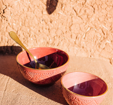 Bols et saladier empreinte aubergine gold (8046820655423)