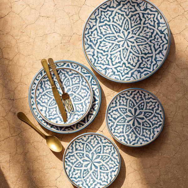 ASSIETTE FASSIA BLEU GRIS GOLD (6900775092266)