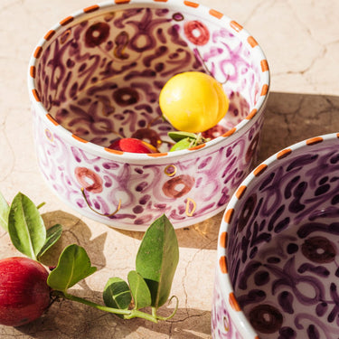 Bol. saladier et plat droits Fleurs lilas gold (8279481712959)