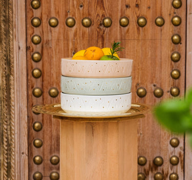 BOL. SALADIER ET PLAT DROIT EMPREINTE SABLE GOLD (6549292220458)