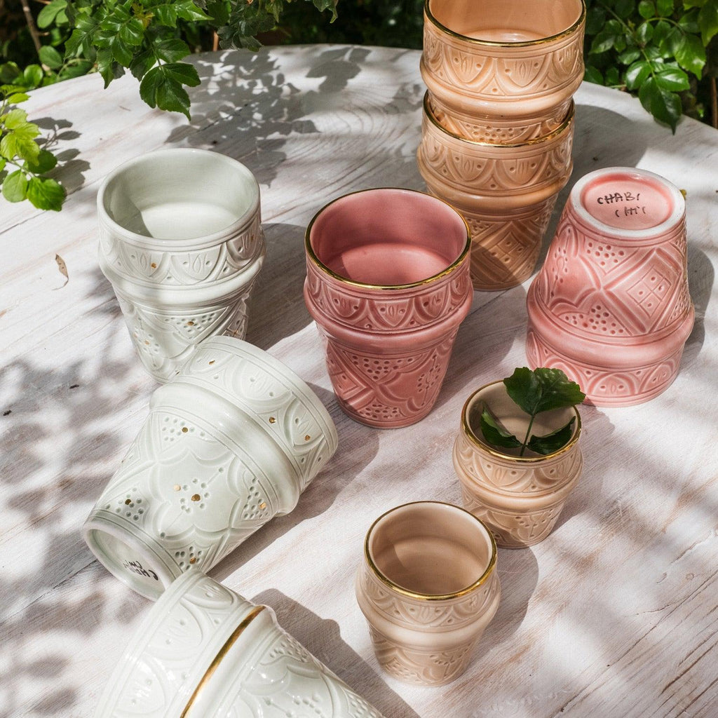 2 TASSES BELDI CÉRAMIQUE EMPREINTE BLANC GOLD (10333944583)