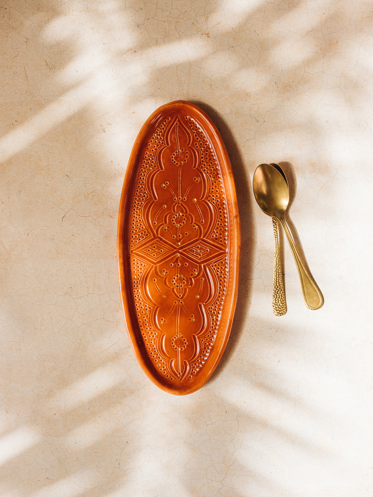 Plateau oval empreinte marsala gold (8046719566143)