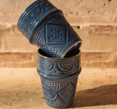 Tasse beldi medium empreinte bleu stone gold (8039722025279)