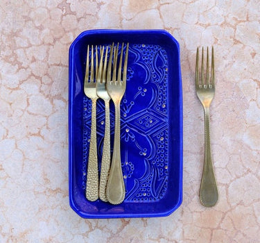 Plateau rectangle Empreinte bleu majorelle gold (6826334322730)