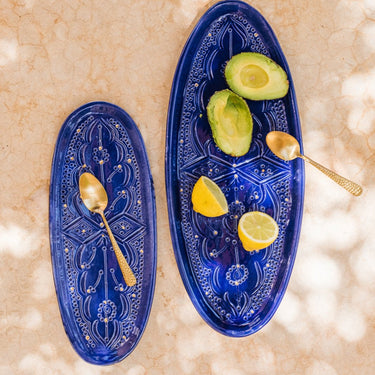 Plateau ovale Empreinte bleu majorelle gold (6826355949610)