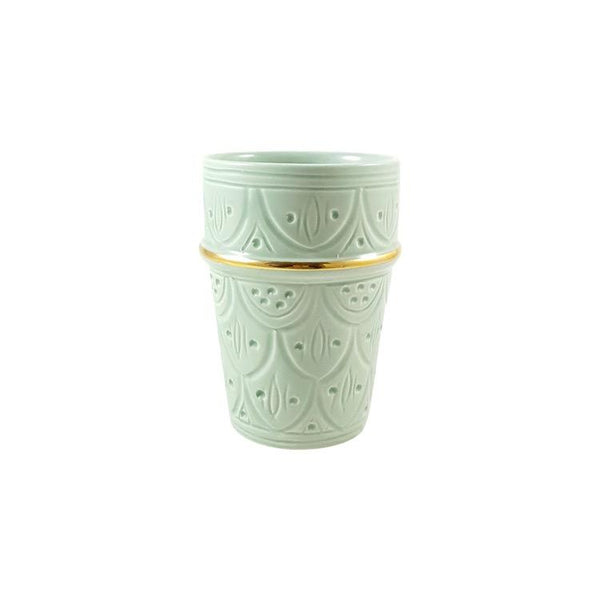 TASSE BELDI MM EMPREINTE VERT AMANDE GOLD (6891985371178)